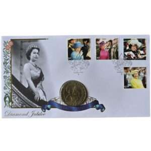 1977 2012 Diamond Jubilee 1 Crown Coin Cover by Buckingham Covers
