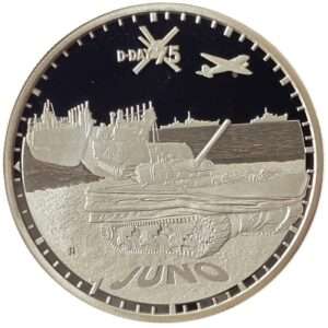 2019 Alderney 75th Anniversary D-Day 'Juno' Silver Plated Proof 50p Coin in Capsule