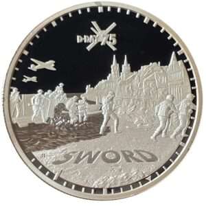 2019 Alderney 75th Anniversary D-Day 'Sword' Silver Plated Proof 50p Coin in Capsule