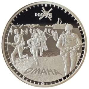2019 Alderney 75th Anniversary D-Day 'Omaha' Silver Plated Proof 50p Coin in Capsule