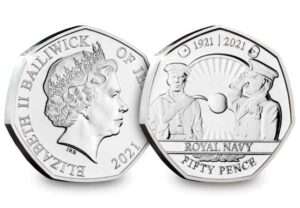 2021 Jersey Remembrance Royal Navy BU 50p Coin in Capsule