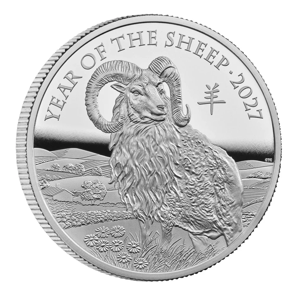 2027 Lunar Year of Sheep 1 Oz Silver Proof with Free Gift