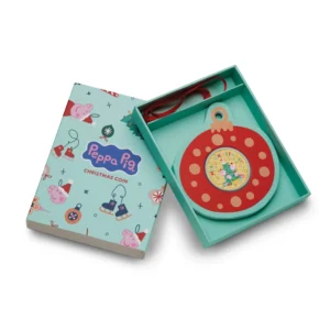 2026 Tuvalu Peppa Pig $1 Coloured Christmas Coin in Perth Mint Pack with Box