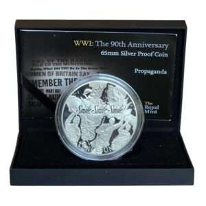 2008 Alderney WWI Propaganda 5 Oz Sterling Silver Proof .925 with Box and COA