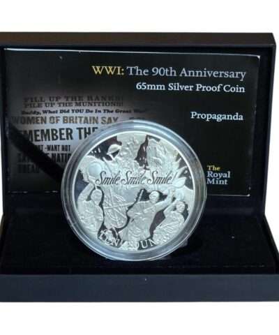 2008 Alderney WWI Propaganda 5 Oz Sterling Silver Proof .925 with Box and COA
