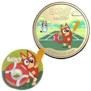 2027 Australian Bluey Cricket Coloured Uncirculation $1 in Mint Pack