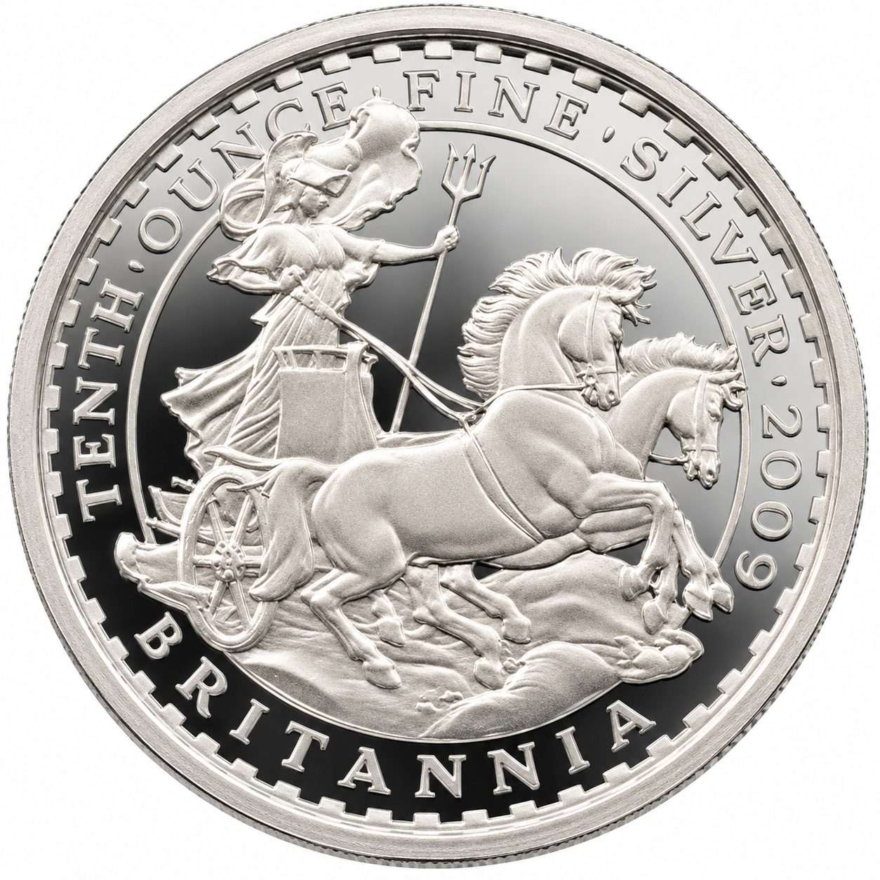 VAT Free: 2009 Britannia Silver 1/10 Oz Proof Coin in Box with COA