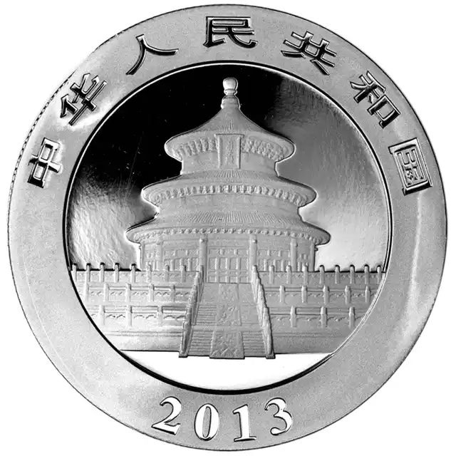 2013 China - Panda 10 Yuan 30g Silver Coin in Capsule