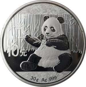 2017 China - Panda 10 Yuan 30g Silver Bullion Coin in Capsule