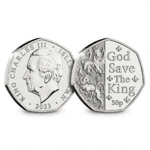 2022 Isle of Man God Save The King 50p BU Coin in Capsule