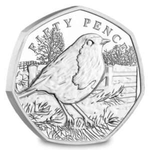2024 Guernsey 'Robin on Gate' Christmas 50p BU Coin in Capsule