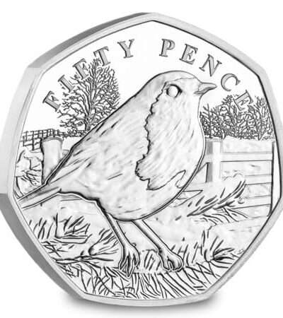 2024 Guernsey ‘Robin on Gate’ Christmas 50p BU Coin in Capsule
