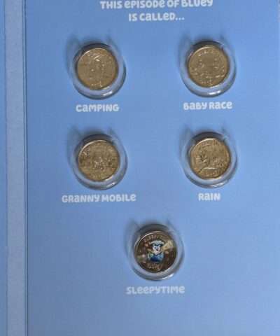 2026 Australia Bluey ‘Coloured’ 5x $2 Uncirculated Coins in Official Album