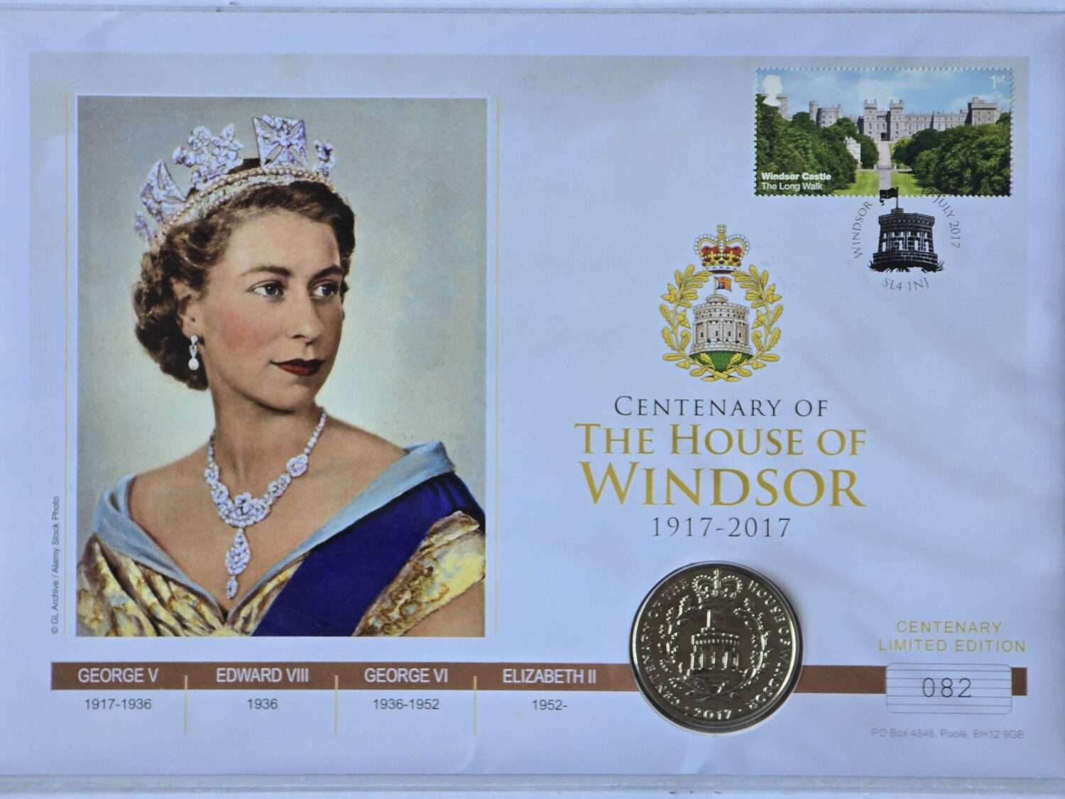 2017 House of Windsor UK Coin £5 BU Coin Cover PNC by WM