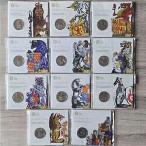 2017-2021 Queen's Beasts - Full Set £5 BU 11-Coin Set in RM Packs