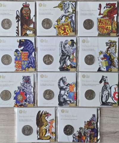 2017-2021 Queen’s Beasts – Full Set £5 BU 11-Coin Set in RM Packs