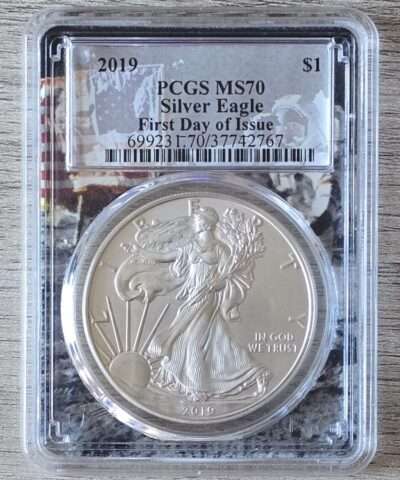 2019 Silver American Eagle PCGS Graded MS 70 First Day of Issue