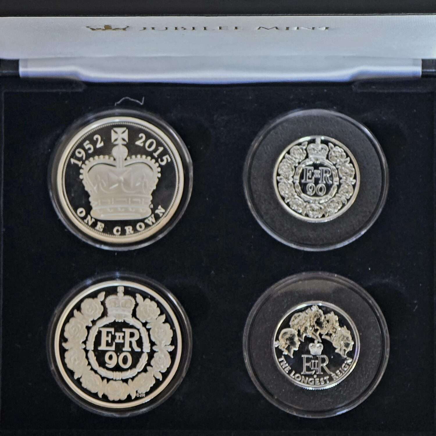2015 - 2016 Queen Elizabeth UK £5 and £20 Silver 4-Coin Set with Box and COA