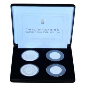 2015 - 2016 Queen Elizabeth UK £5 and £20 Silver 4-Coin Set with Box and COA