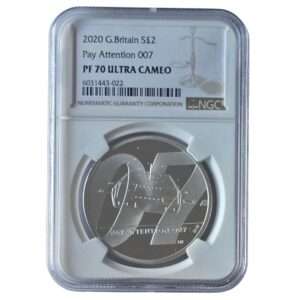 2020 James Bond 02 'Pay Attention' 1 Oz Silver Proof PF70 Ultra Cameo