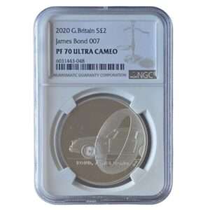 2020 James Bond 01 'Bond, James Bond' 1 Oz Silver Proof PF70 Ultra Cameo