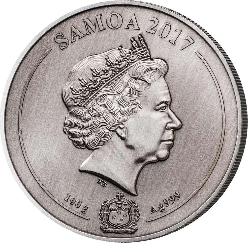 2017 Samoa St Paul Cathedral 100g Silver Antique Finish - Image 4
