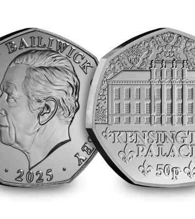 2025 Jersey Kensington Palace 50p BU Coin in Capsule