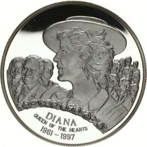 1997 Sao Tome and Principe - Diana - Queen of Hearts 1000 Dobras Silver Proof Coin in Capsule<br><i>Silver .925, 25g</i>