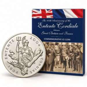 Rare: 2004 Entente Cordiale UK £5 BU Coin in Mint Pack