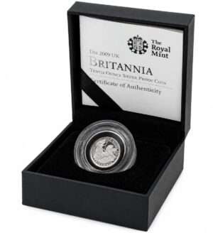 VAT Free: 2009 Britannia Silver 1/10 Oz Proof Coin in Box with COA