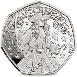2024 Isle of Man Peter Pan 'Captain Hook' 50p BU Coin in Capsule