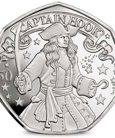 2024 Isle of Man Peter Pan ‘Captain Hook’ 50p BU Coin in Capsule
