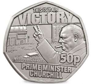 2025 Jersey Winston Churchill Lifestyle 50p BU Coin in Capsule