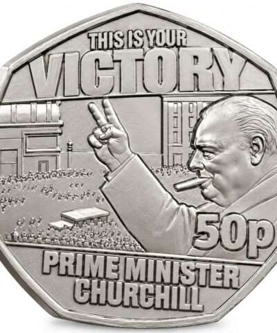 2025 Jersey Winston Churchill Lifestyle 50p BU Coin in Capsule