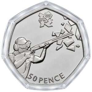 2011 Shooting - London Olympics BU 50p Coin in Capsule