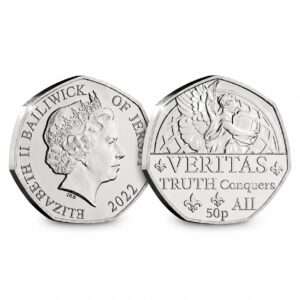 2022 Jersey 'Veritas' 50p BU Coin in Capsule