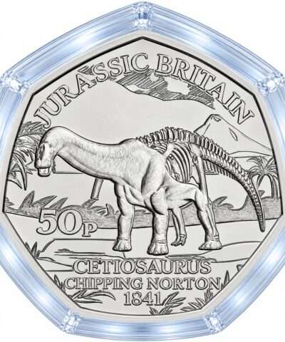 2023 Isle of Man Jurassic Britain Cetiosaurus BU 50p Coin in Capsule
