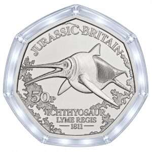 2023 Isle of Man Jurassic Britain Ichthyosaur BU 50p Coin in Capsule