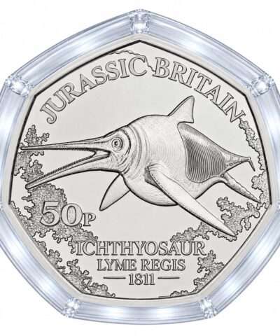 2023 Isle of Man Jurassic Britain Ichthyosaur BU 50p Coin in Capsule