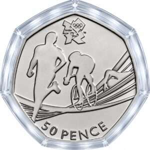 2011 Triathlon - London Olympics BU 50p Coin in Capsule