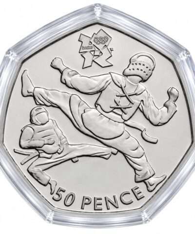 2011 Taekwondo – London Olympics BU 50p Coin in Capsule