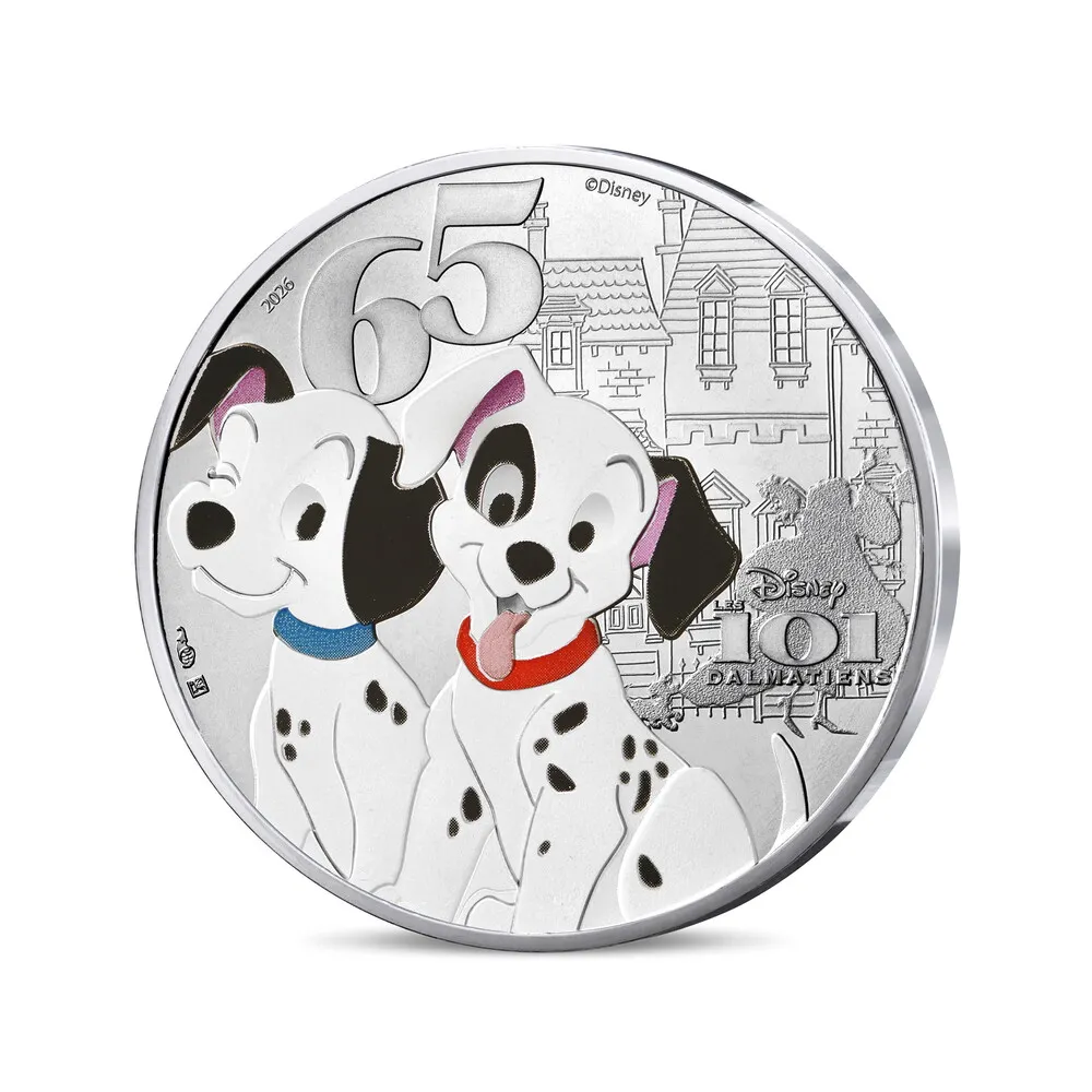 2026 France - Disney Animation Classics - 101 Dalmations 10€ Silver Coloured BU - Image 3