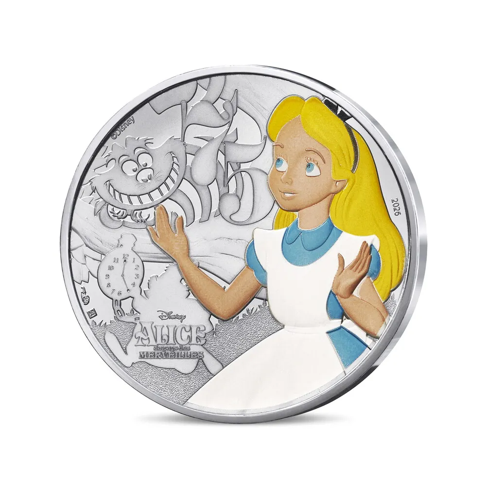 2026 France - Disney Animation Classics - Alice in Wonderland 10€ Silver Coloured BU - Image 3