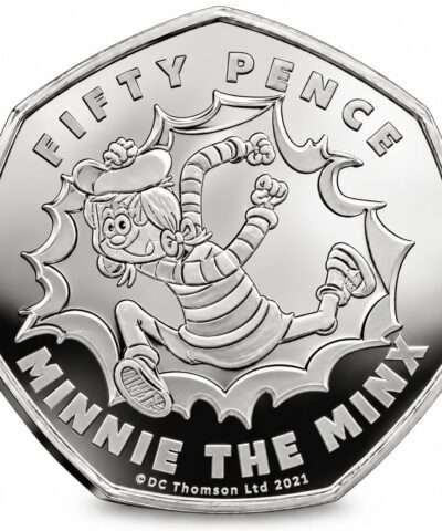 2021 Pitcairn Islands – Minnie the Minx 50p BU Coin in Capsule