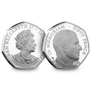 2021 Isle of Man Prince Philip 60s Memoriam 50p BU Coin in Capsule