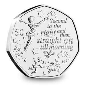 2019 Isle of Man Peter Pan 'Second to the right' 50p BU Coin in Capule