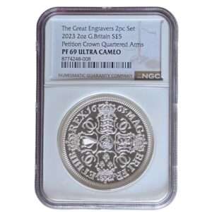 2023 UK Petition Crown - Quartered Arms 2 Oz Silver Proof PF69 NGC Graded