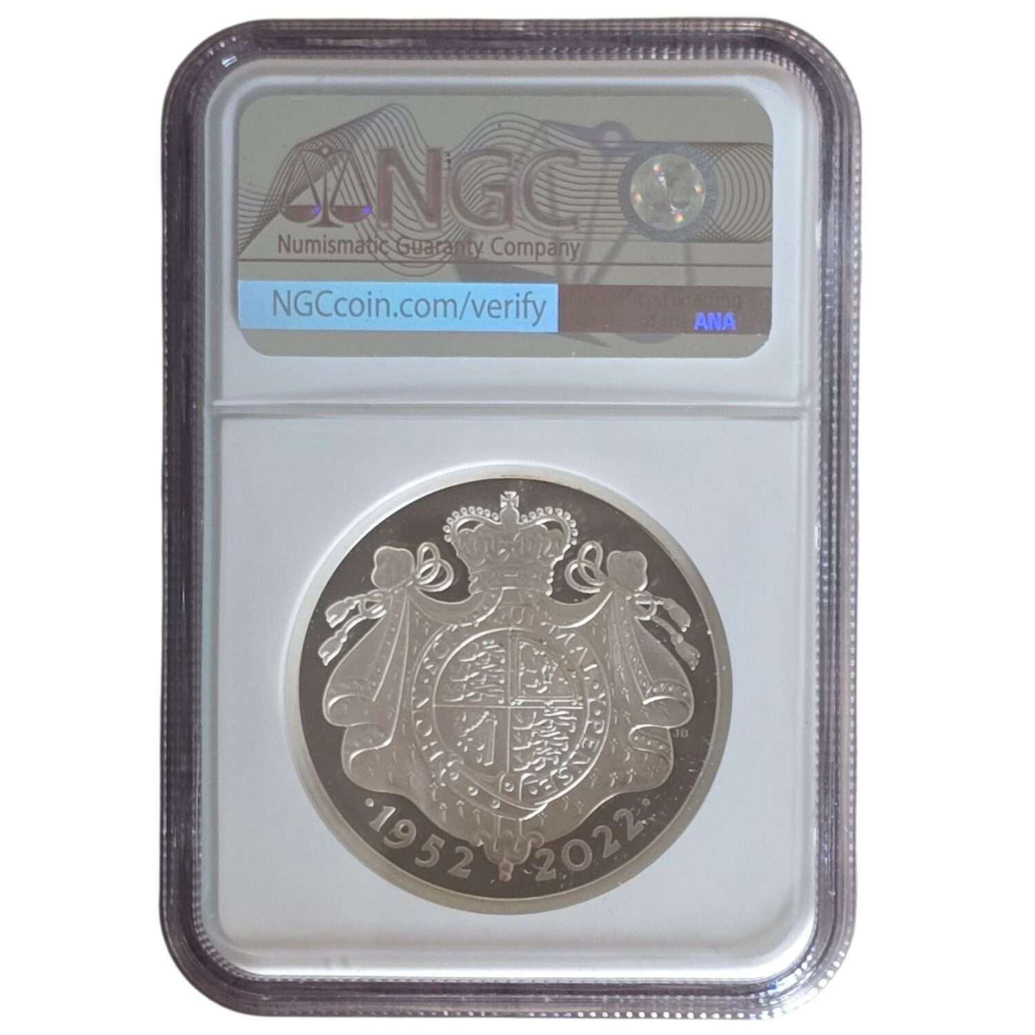 2022 Platinum Jubilee £5 Silver Proof Piedfort PF69 NGC Graded