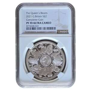 2021 Queen's Beasts Completer 1 Oz Silver Proof PF70 Ultra Cameo