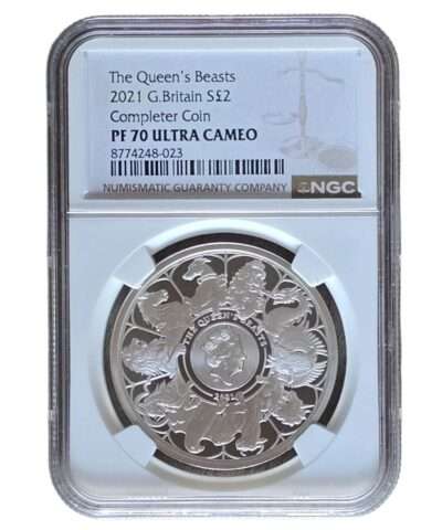 2021 Queen’s Beasts Completer 1 Oz Silver Proof PF70 Ultra Cameo